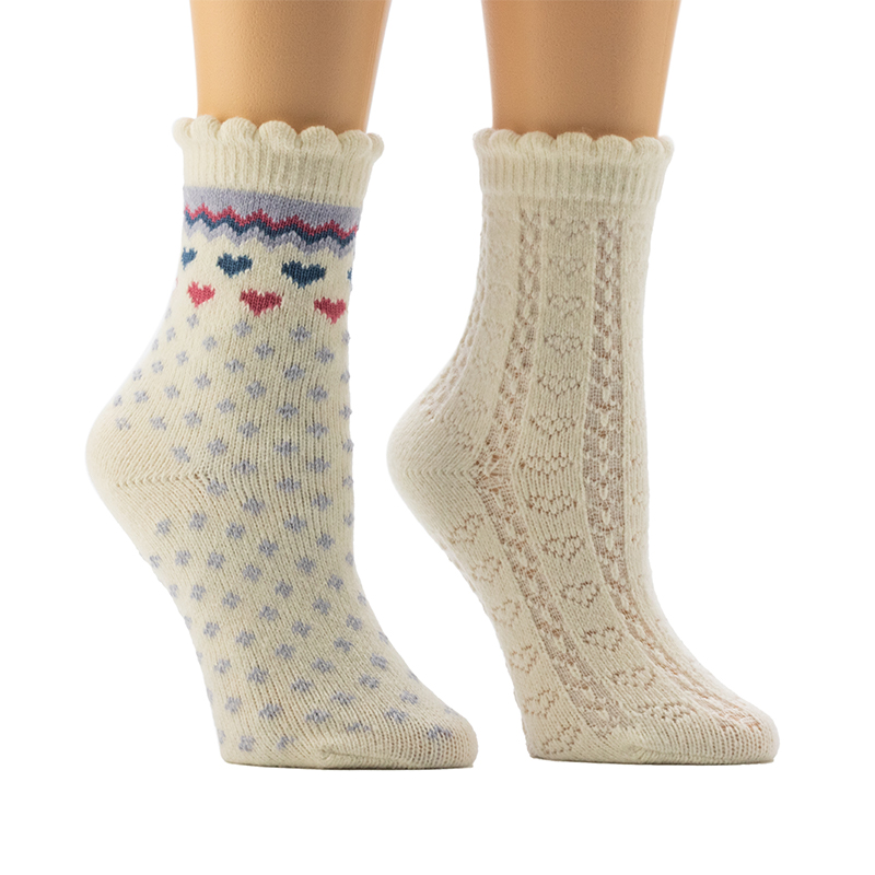 Ladies'Scalop Welt Home Socks