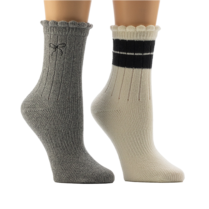 Ladies'4x2 Rib Leg Cozy Home Socks