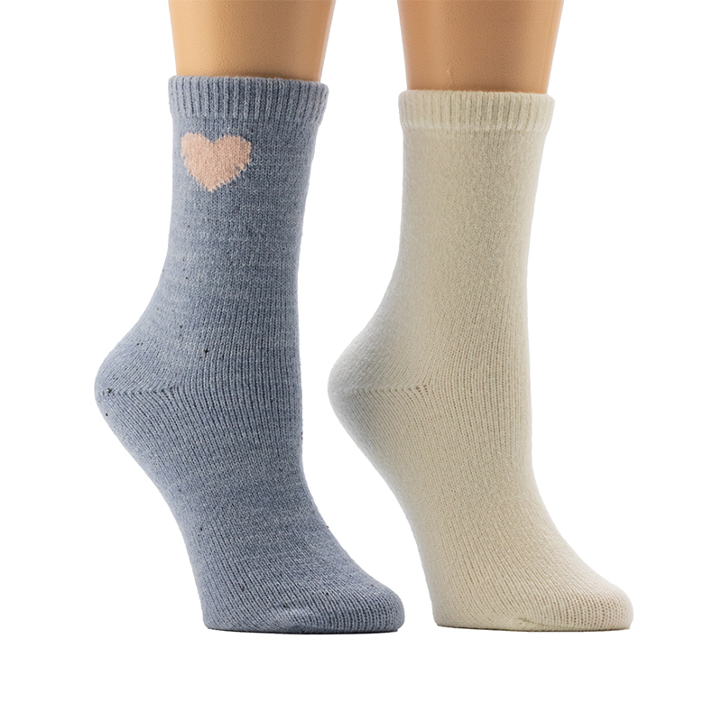 Ladies'Flecked Heart Embroidery Cozy Home Socks