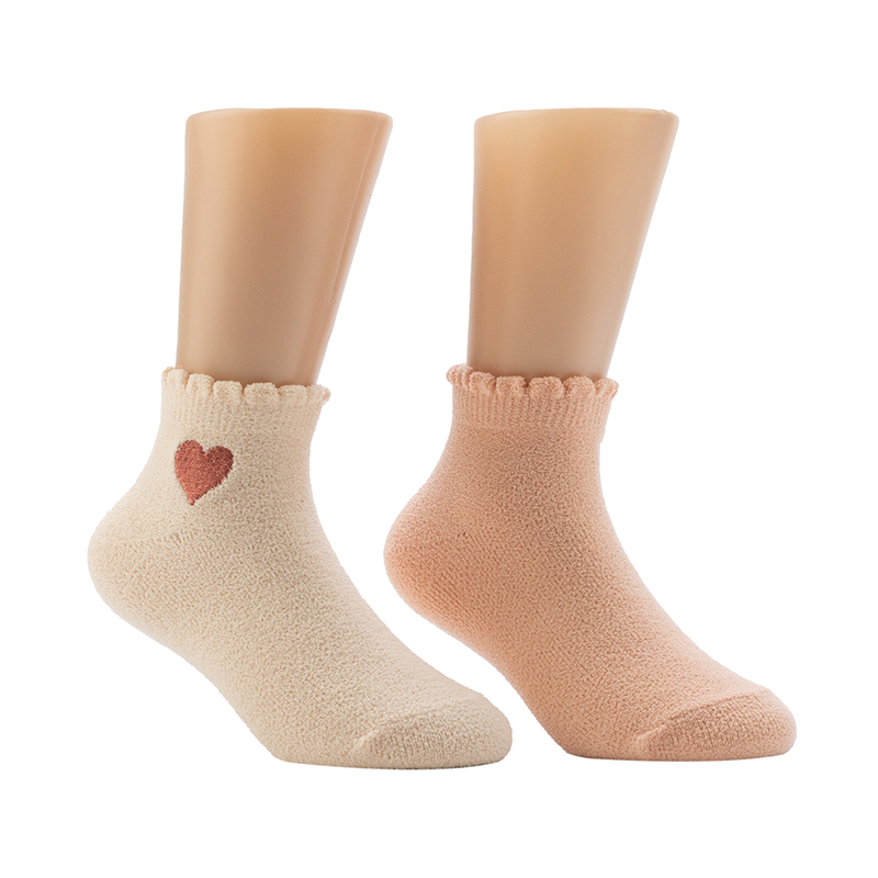 Ladies'Embroidery heart Cozy Home Socks