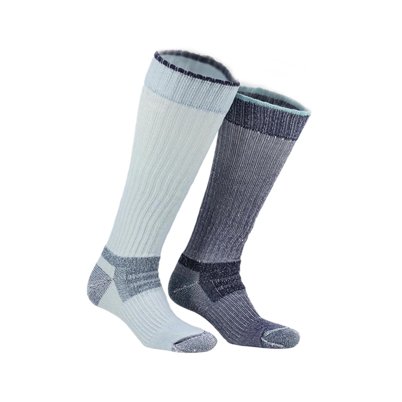 Ladies 2P Wool Knee High Sock