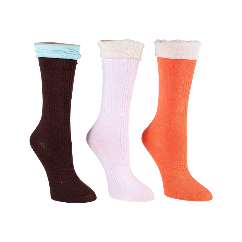 Mga Ladies' Manipis na Ruffle Top Crew Socks
