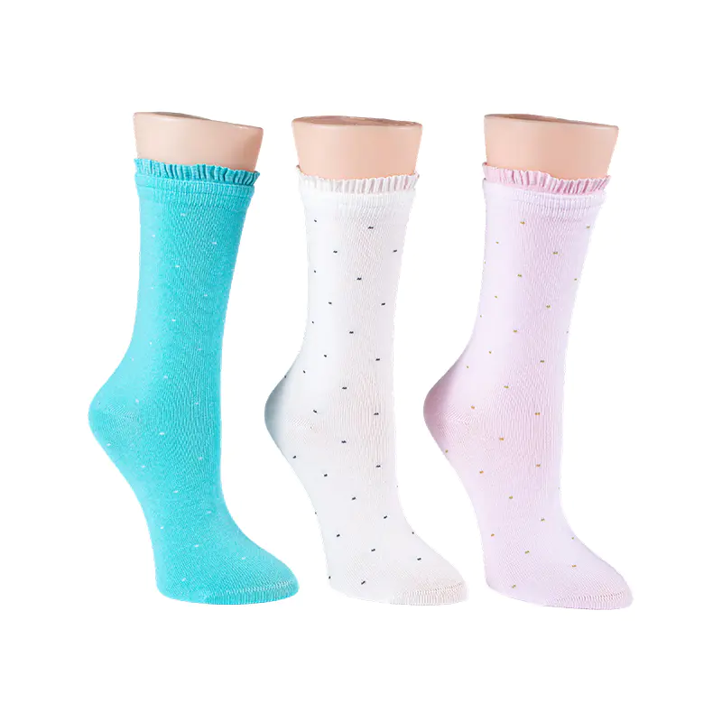 Mga Medyas ng Lace Polka Dot Crew ng Babae