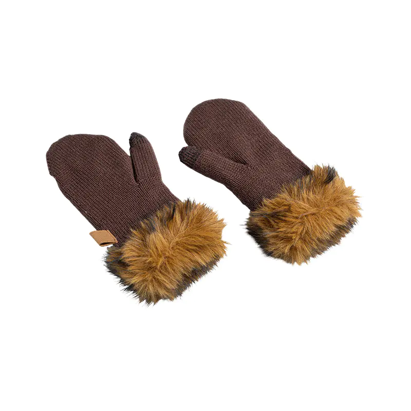 Women's Lined Mitten na may Faux Fur